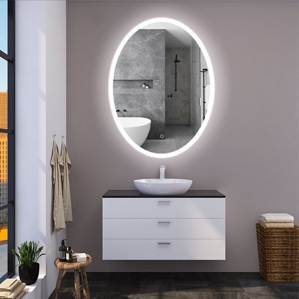 Дзеркало STILO з LED-підсвіткою + сенсорне керування 2827 фото