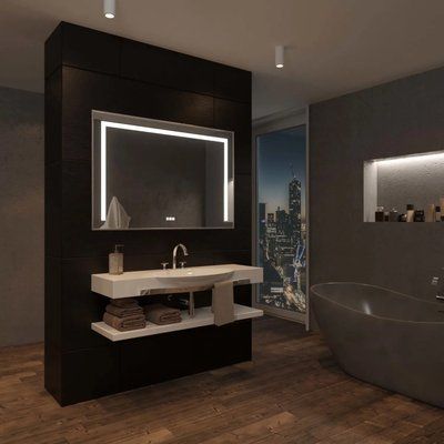 Зеркало ALTIO с LED-подсветкой + Bluetooth + сенсорное управление + подогрев 11482 фото
