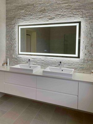 Дзеркало LIRIO з фронтальною та фоновою LED-підсвітками + Bluetooth + сенсорне керування 15396 фото