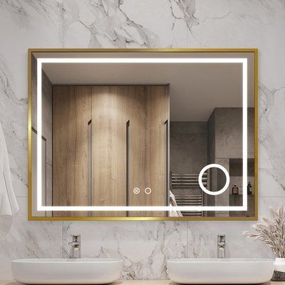 Зеркало в раме RUDA с LED-подсветкой + сенсорное управление + подогрев + линза 2330 фото